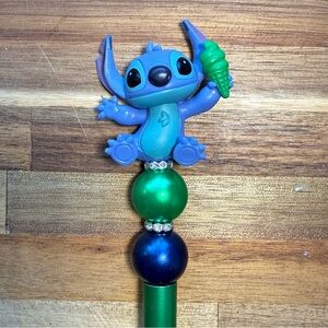 Blue and Green Stitch Beaded Pen